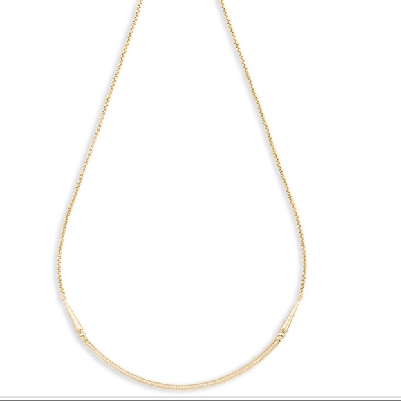 NWT Kendra Scott RARE & Retired Scottie Necklace Yellow Gold & Inlaid CZ’s GORG! - Picture 8 of 16